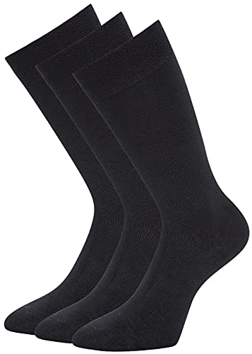 KB Herren Bambus Socken ohne Gummi schwarz 6 Paar (43-46) von kb-Socken