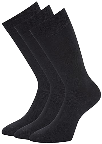 KB Schwarze Bambus Socken ohne Gummi Businesssocken Herren Männer Diabetiker geeignet 6 Paar (43-46) von kb-Socken