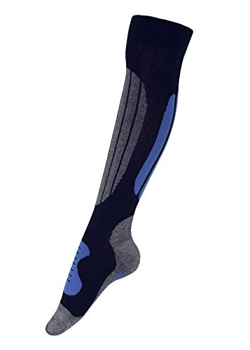 Trekkingsocken Skisocken Sportsocken Funktionssocken 43-46 47-50 39-42, (39-42, 1 Paar Knie schwarz/blau) von kbsocken