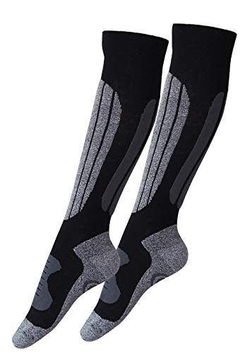 kbsocken Skistrümpfe Winterstrümpfe kniehoch Trekkingstrümpfe Unisex (39-42, Knie Grau) von kbsocken