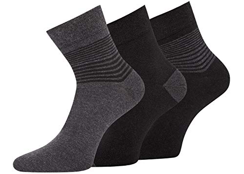 3 Paar Kurzschaftsocken mit Handgekettelte Spitze und Comfortbund in Verschiedenen Farben, Gr. 39-42 43-46 (39-42) von kbsocken