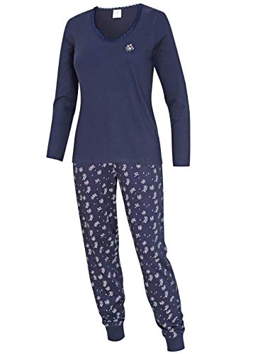 kbsocken Damen Schlafanzug Lang Pyjama Sleepwear Nachtwäsche Langarmshirt 100% Baumwoller (S) von kbsocken