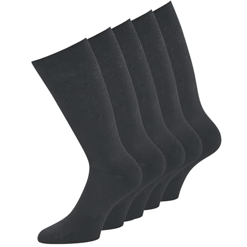 Diabetiker Strümpfe Herren Socken ohne Gummi Baumwolle 10 Paar (DE/NL/SE/PL, Numerisch, 43, 46, Regular, Regular, Grau) von kbsocken