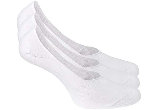 Füsslinge Sneaker Socken schwarz weiss hautfarben für Damen und Herren aus BAUMWOLLE 43-46 39-42 35-38, 1 Paar oder3 Paar (35-38, 3 Paar weiss) von kbsocken