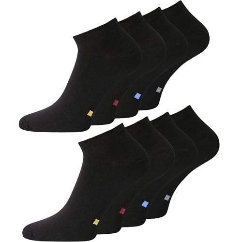 Herren Sneakersocken schwarz Sohlenmarkierung 8 Paar (39-42) von kbsocken