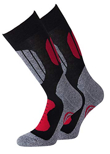 Skisocken Skistrümpfe Ski Sportstrümpfe Strümpfe Winterstrümpfe 35-38 39-42 43-46 47-50 KB Socken (Rot, 43-46) von kbsocken