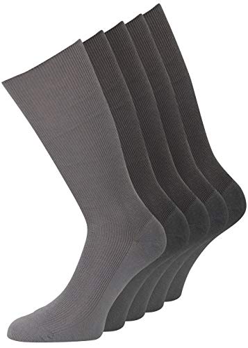 Bequeme und weiche Baumwollsocken Damen und Herren ohne Gummibund 39-42, 43-46 und 47-50 in Grau von kbsocken