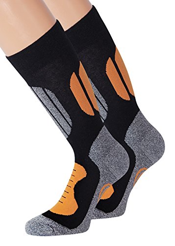 kbsocken 2 Paar Trekking Socken (43-46, Socken/Orange-Moulinee) von kbsocken