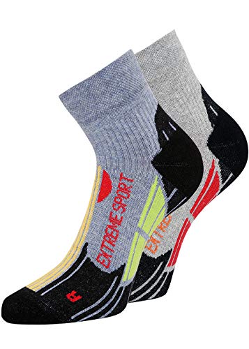 kbsocken 2 Paar Trekking Socken oder 2 Paar Kurzschaft Trekking Socken (35-38, Kurzschaft Jeans/Grau) von kbsocken