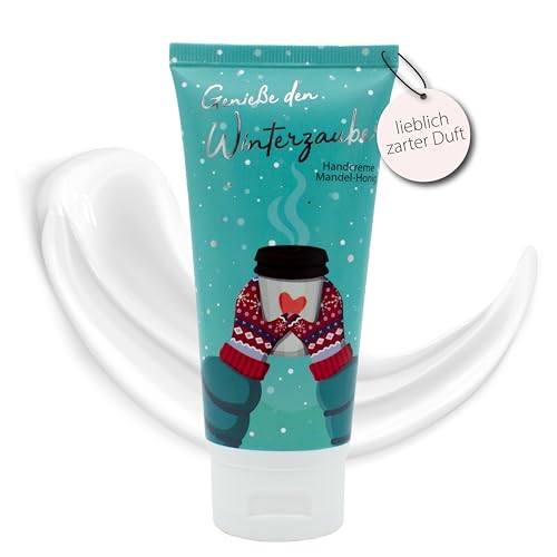 kda Winterzauber Handcreme Mandel-Honig 100 ml – Feuchtigkeitsspendende Handpflege für trockene & beanspruchte Hände – Pflegende Creme mit Honig & Mandelöl, limitierte Winteredition (1) von kda