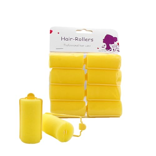 Weicher Schaumstoff-Lockenstab, Selbsthaftender Lockenstab Ohne – Leicht Zu Tragen, Schont Die Haarqualität, Geeignet Für Frauen Mädchen Haarstyling (Gelb, 3x7cm) von kdkskss