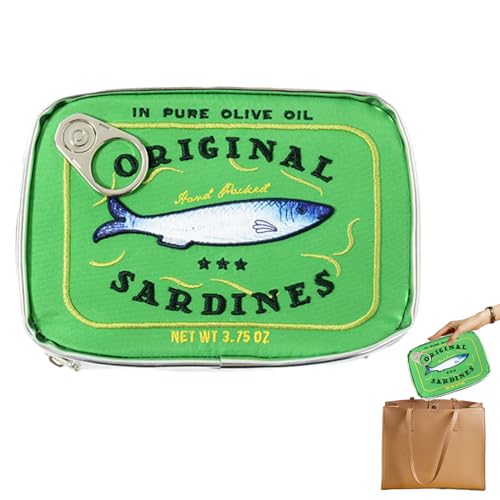 Kosmetiktasche In Sardinendosenform - Multifunktionsweicher Kosmetikbeutel, Tragbarer PU -Leder -Ästhetik -Toilettenbeutel, Großer Kapazitätsbeutel Für Frauen - Grün von kdkskss