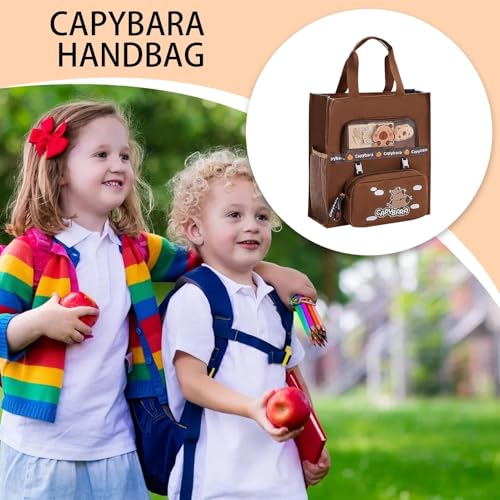 kdkskss Capybara Handtasche,Wasserratte Tier Tragetasche | Praktischer Reisebeutel Für Kinder Jugendliche Und Schüler von kdkskss