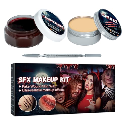 kdkskss Halloween Schmink Set,Halloween Gesichtsfarbe Spezialeffekt Makeup Set - Körperbemalung Waschbar Für Zombie Cosplay Männer Frauen Fotoshooting Geburtstag von kdkskss