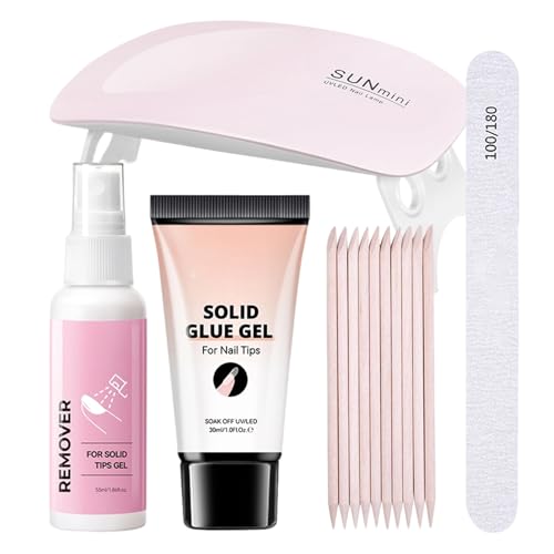 kdkskss Nagelkleber Und Entferner - French Nails Entfernungs-Set | Maniküre Set Mit UV Lampe Für Damen Mädchen Hochzeitsvorbereitung Zuhause Salon Reise von kdkskss