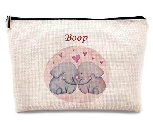 kdqua Kosmetiktasche mit Elefantenmotiv, Motiv: pinker Elefant, Geschenk für Elefantenliebhaber, Frauen, Freundin, Ehefrau, Schwester, Leinen, Kosmetiktasche, Reise-Kulturbeutel, Geschenk von kdqua