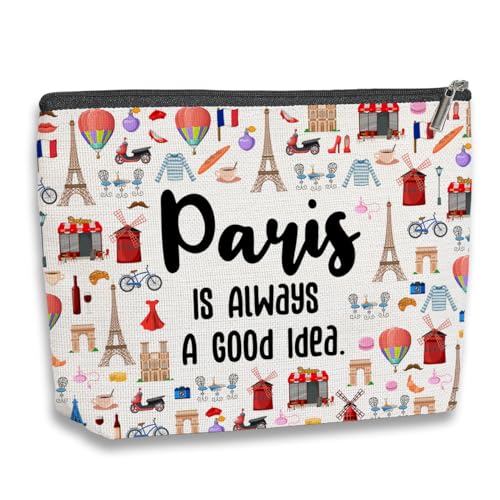 Paris Reisegeschenk Paris Liebhaber Geschenke Make-up Tasche Paris Thema Geschenke für Paris Reisende Frauen Freunde Schwester Paris City Skyline Paris Bachelorette Reise Geschenk Reise von kdxpbpz