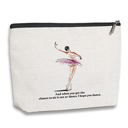 Tänzerin Geschenke für Frauen Mädchen Ballerina, Tanzaufführungen Geschenk, Ballettmädchen Make-up-Tasche, Tanzteam Geschenke, Reise Kulturbeutel Make-up Reißverschluss Tasche, Beige von kdxpbpz