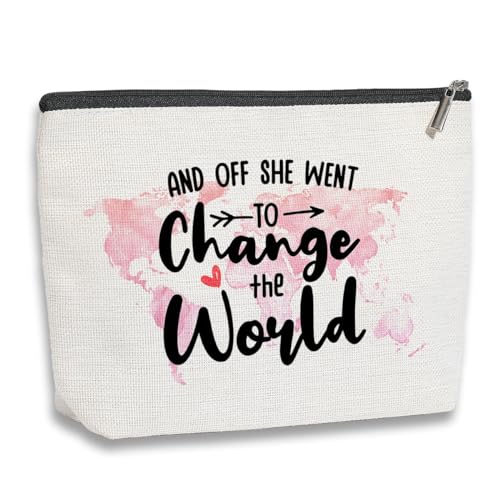 kdxpbpz Graduation Gift for Women World Map Makeup Bag Daughter Gift Sister Gift Roommate Gift Great Gift for Friends Bestie Friendship Travel Toiletry Makeup Organizer Zipper Pouch, Mehrfarbig von kdxpbpz