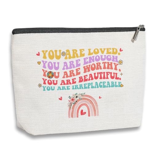 kdxpbpz Inspirierende Geschenke für Frauen positive Affirmation Kulturbeutel Geschenke für Frauen Freund Schwester Geburtstag Weihnachten Geschenke Reise Toilettenartikel Make-up Organizer von kdxpbpz