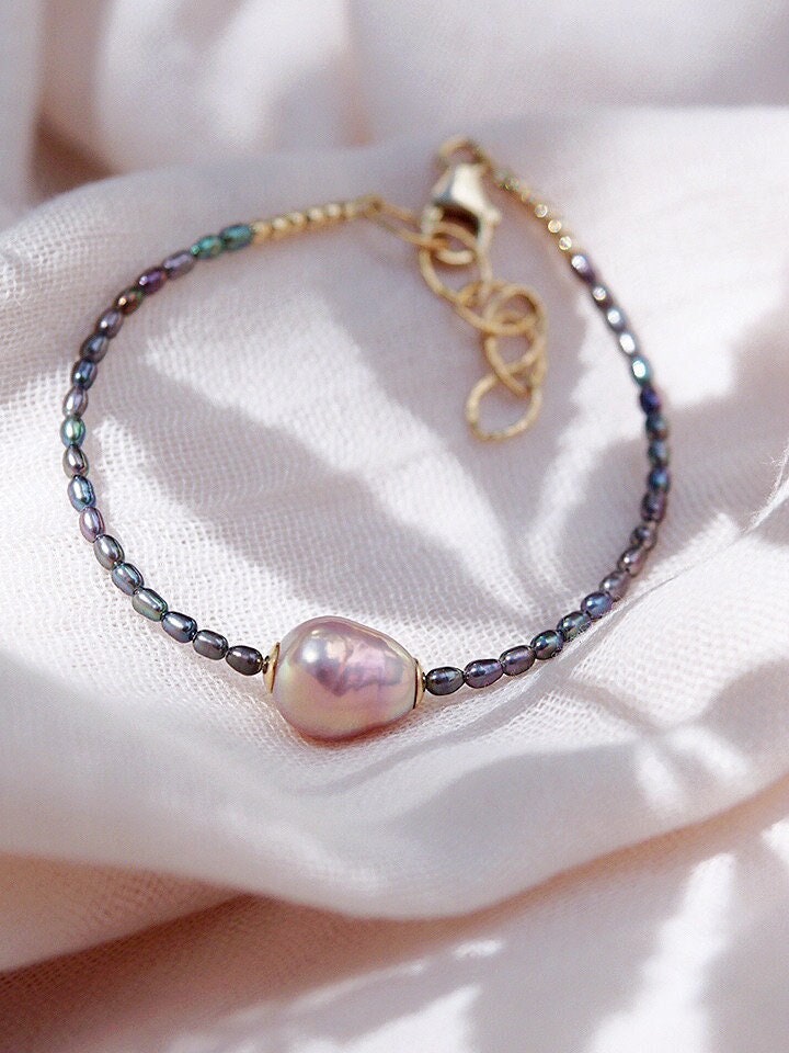 Barock Pink Pearl Perlenarmband - Kaimalie Gold von kealohajewelry