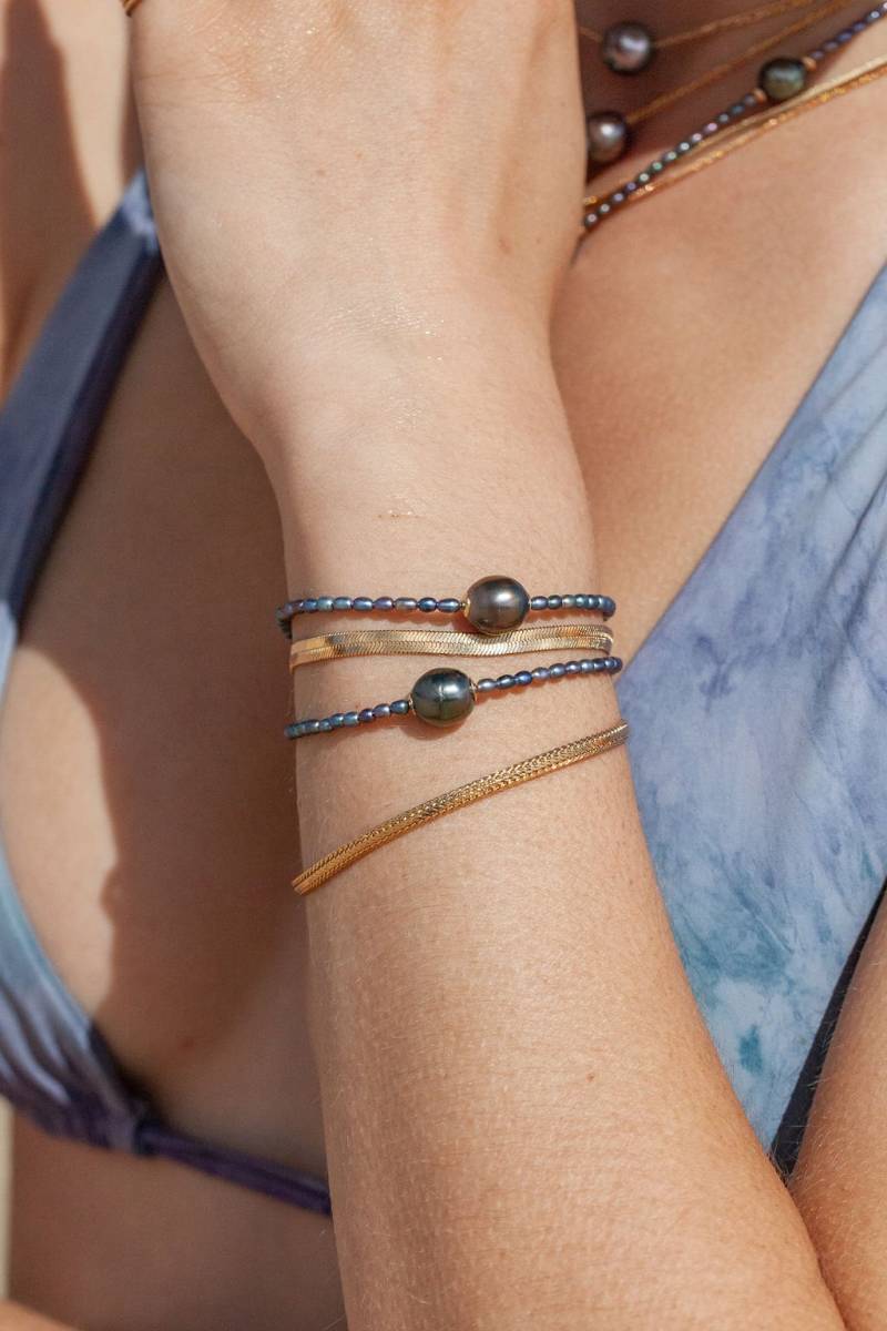 Echtes Tahitiperlen Armband - Kaimalie Gold von kealohajewelry
