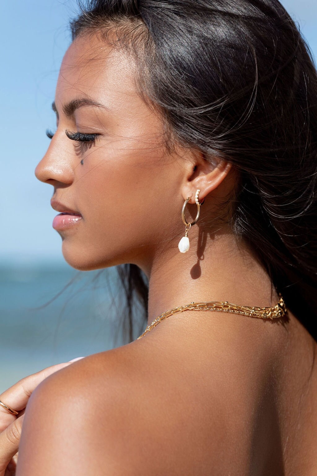 Gold Filled Ohrhaken Pikake Creolen - Healani von kealohajewelry