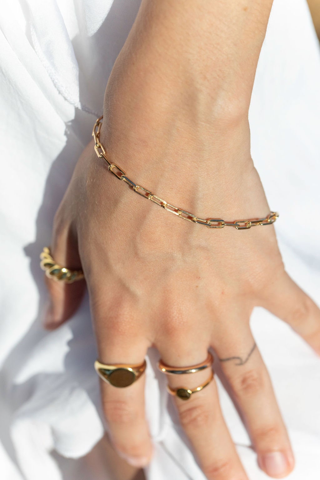 Gold Paperclip Gliederketten Armband - Kaiea von kealohajewelry