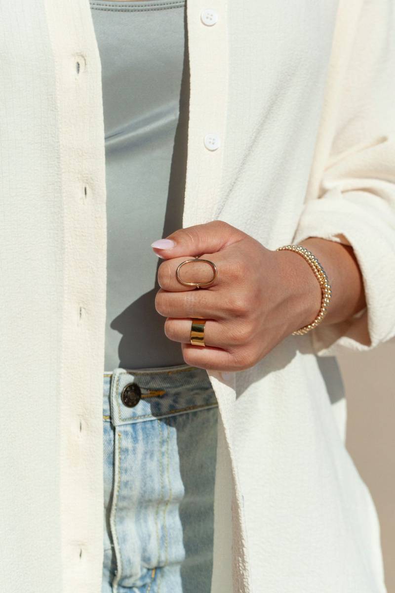 Gold Oval Ring - Makanui von kealohajewelry