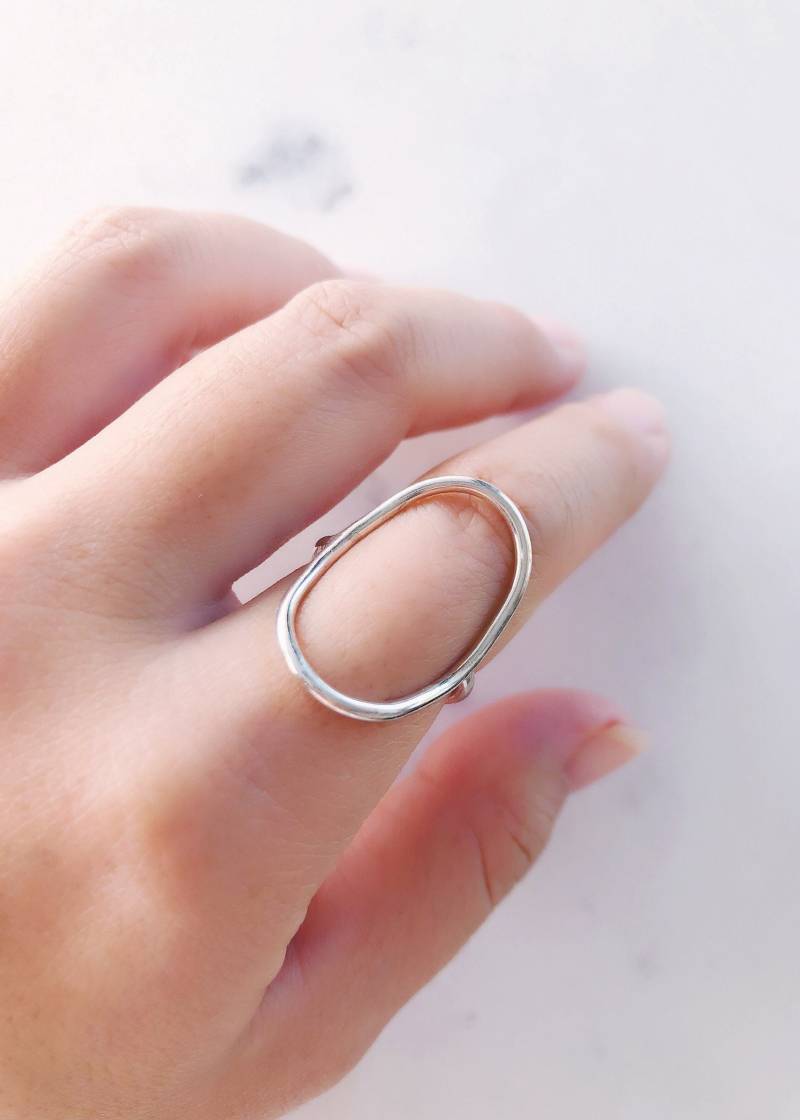 Silber Oval Ring - Makanui Ring, Offener Ring, Sterling Ring, Statement Ring, Infinity Ring, Hawaii Schmuck von kealohajewelry