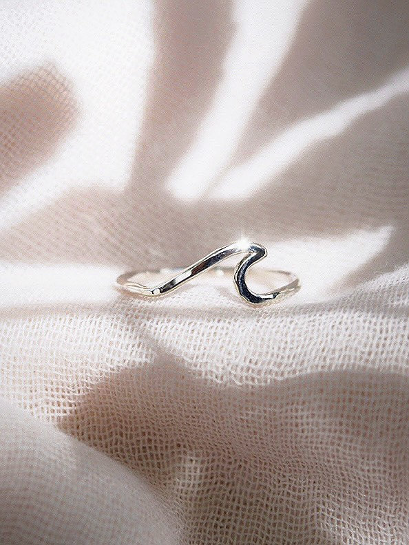 Mini Silber Wellenring - Nalu von kealohajewelry