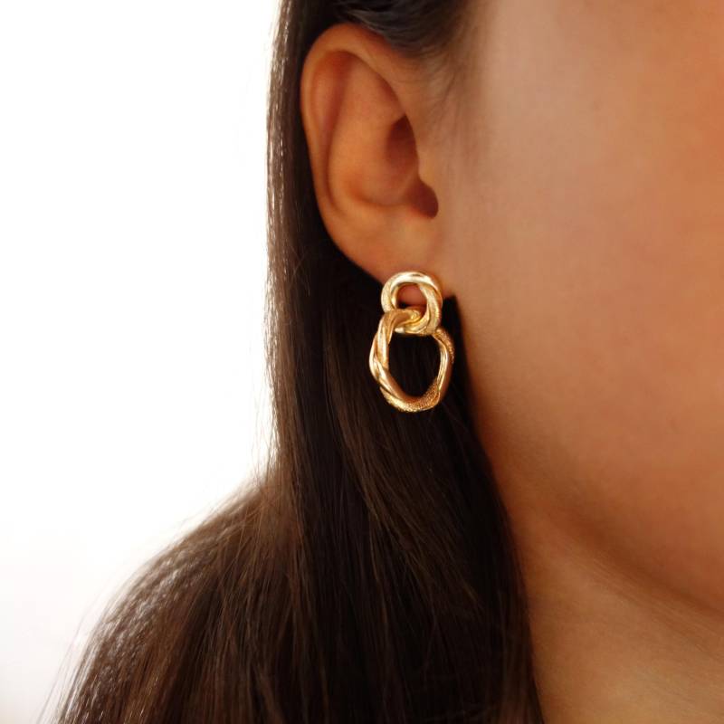 Doppel Loop Ohrringe | Gold Und Silber von kechido
