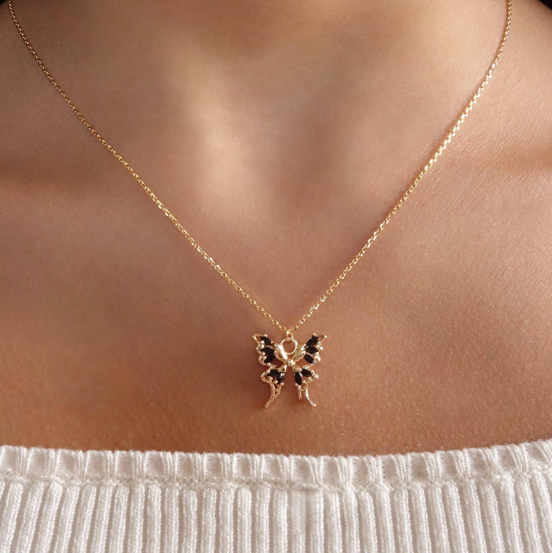 Schmetterling Kette | Gold Und Silber von kechido