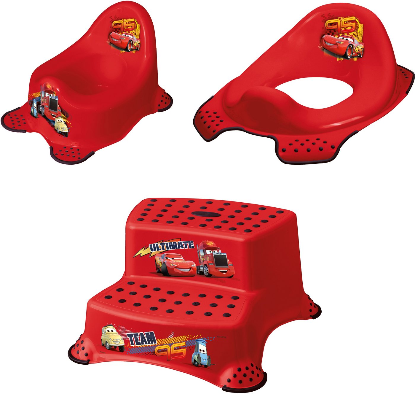 keeeper Töpfchen Cars, kirschrot, (Set), Kinderpflege-Set - Töpfchen, Toilettensitz und Tritthocker von keeeper