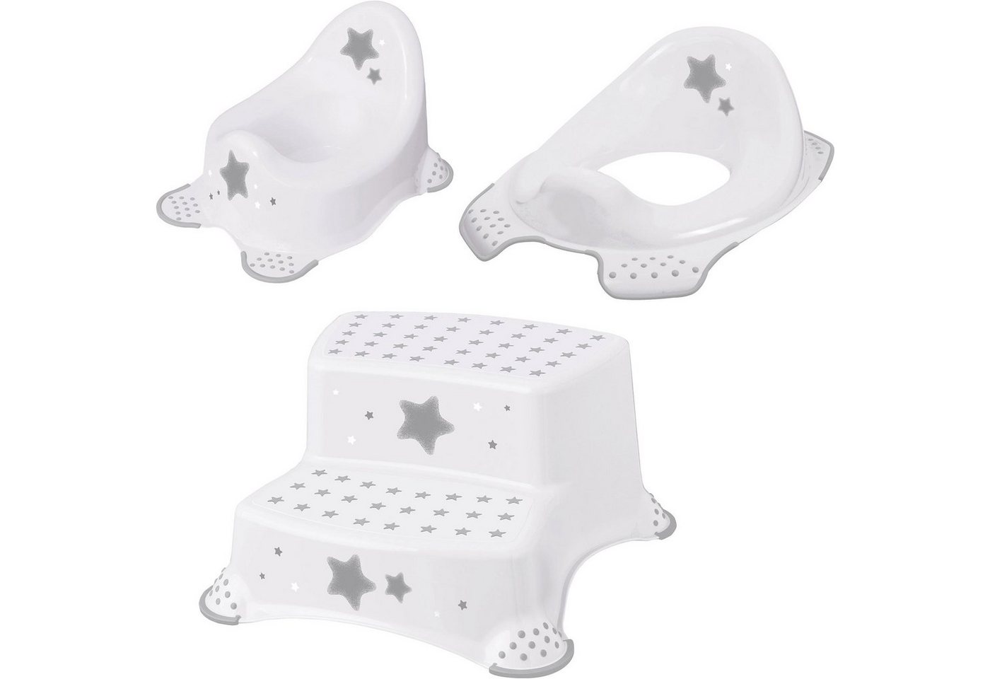 keeeper Töpfchen Stars, weiß, (Set, 3-tlg), Kinderpflege-Set - Töpfchen, Toilettensitz und Tritthocker von keeeper