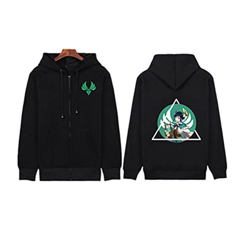 Anime Genshin Auswirkung Reißverschluss Venti Hoodies Stilvolle Reißverschluss Mantel Genshin Impact Klee Strickjacke Geschenk für Anime-Liebhaber von keephen