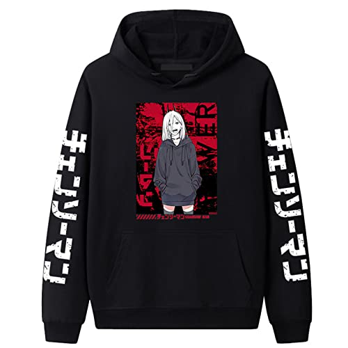 Chainsaw Man Power Hoodie Anime Power Cosplay Kostüm Pullover Langarm Sweatshirt Jacke Mantel für Damen Herren von keephen