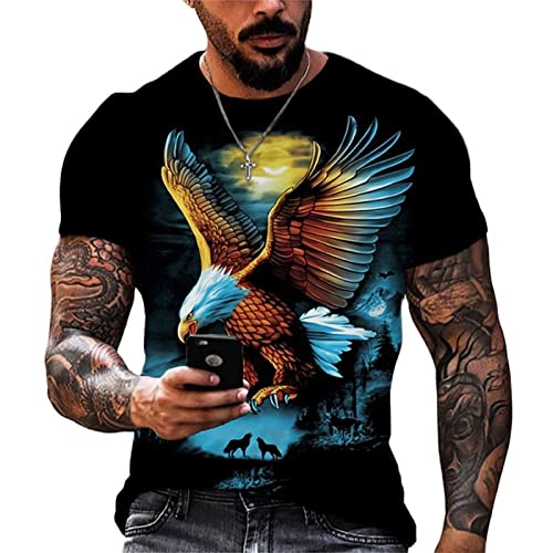 Der patriotische amerikanische Entwurf der Männer mit Adler und Flaggen T-Shirt Unabhängigkeits Eagle T-Shirts von keephen