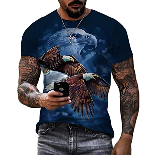 Der patriotische amerikanische Entwurf der Männer mit Adler und Flaggen T-Shirt Unabhängigkeits Eagle T-Shirts von keephen