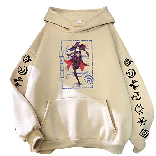 Genshin Impact Hoodie Anime Spiel Cosplay Unisex Genshin Impact Mona Bedrucktes Langarm-Kapuzen-Sweatshirt Pullover mit Tasche von keephen