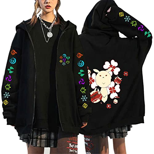 Genshin Impact Zipper Hoodie Männer Frauen Hooded Streetwear Harajuku Japanisch Anime Spiel Xiao/Kaedehara Kazuha Grafik Zipper Sweatshirt Mode Jacke Mantel von keephen