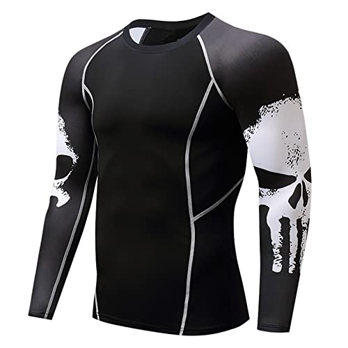 Herren Rash Vest - UPF 50+ Rash Guard Kompressionsshirt Tier Löwenmuster Langarm Schnelltrocknender Neoprenanzug Schwimmoberteil zum Surfen BJJ Jiu Jitsu von keephen