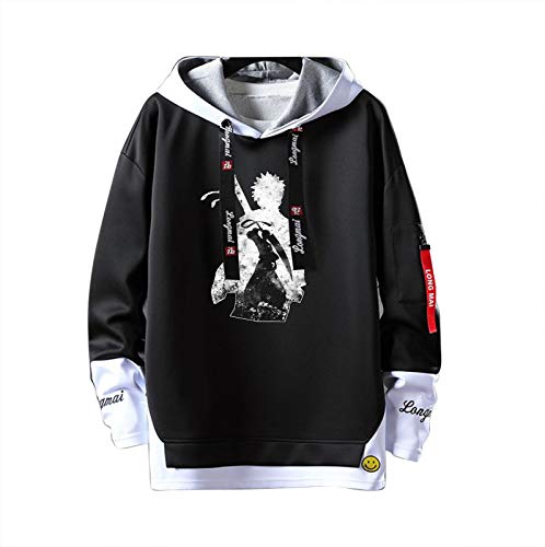 keephen Bleach Hoodie Animation Manga Print Pullover Sweatshirt Gefälschte Zweiteilige Nähte Sweatshirts für Männer Frauen von keephen