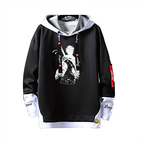 keephen Bleach Hoodie Animation Manga Print Pullover Sweatshirt Gefälschte Zweiteilige Nähte Sweatshirts für Männer Frauen von keephen
