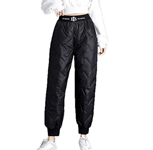 keephen Damen Daunen Baumwollhose Jogginghose Hohe Taille Bequeme Winddichte und warme Outdoor-Jogginghose von keephen