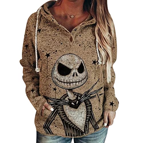 keephen Damen Kapuzenpullover Tier Eulen Print Hoodie Wolf Muster Langarm Pullover Lässig Lose mit Tasche Kapuzenoberteile von keephen