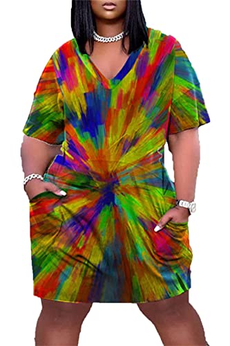 keephen Damen Schmetterlings bedruckter V-Ausschnitt mittlere Ärmel Übergröße afrikanisches Kleid Mode lose Sommerkleider keephen Damen Schmetterlings bedruckter V-Ausschnitt mittlere Ärmel Übergröße afrikanisches Kleid Mode lose Sommerkleider von keephen