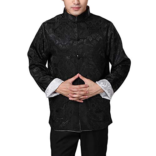 keephen Herren Chinesisch Kleidung Tang Anzug - Wing Chun Shaolin Tai Chi Traditionell Kostüm Kampfkunst Kung Fu Lange Ärmel Beide Seiten Jacke Hemd Uniform von keephen