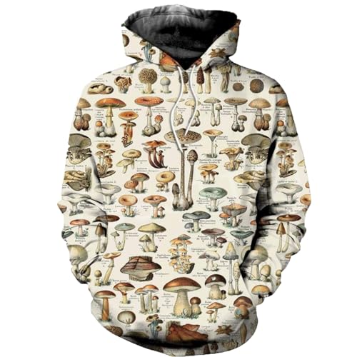 keephen Herren Grafik Kapuzenpullover Pilz 3D-Druck Sweatshirt Frühling und Herbst Neue Bunte lockere Unisex-Pullover für Herren (Größe S -4XL) von keephen