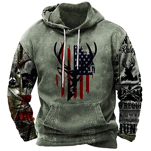 keephen Herren Vintage Western Aztec Hoodie 3D Digital Geometric Print Langarm Kapuzenpullover Sweatshirt mit Tasche von keephen